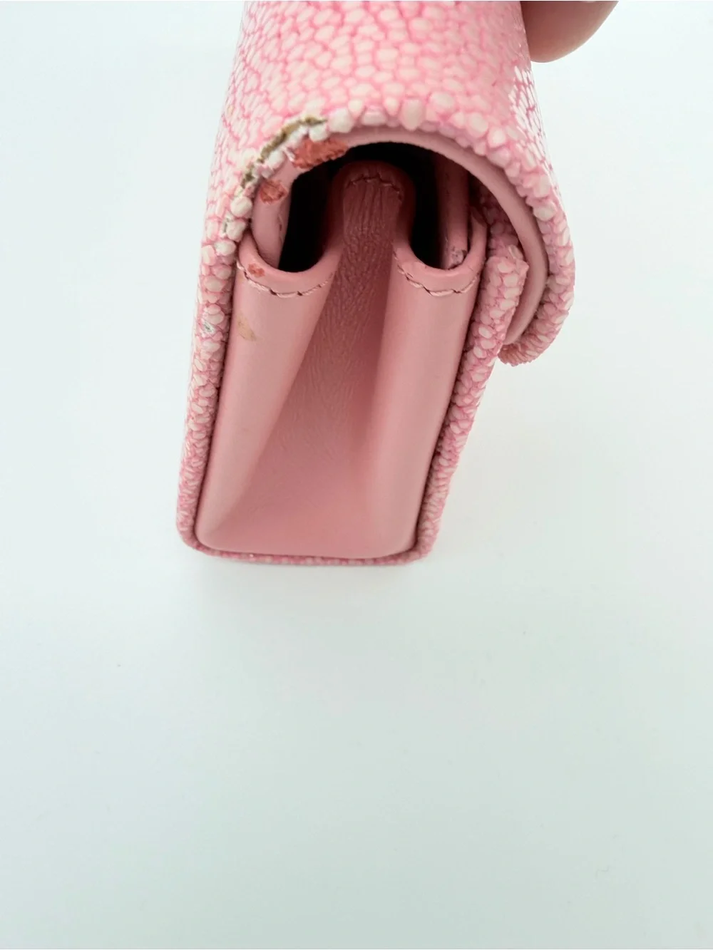 J. Markell Pink Baby Grande Stingray Leather Clutch Crossbody